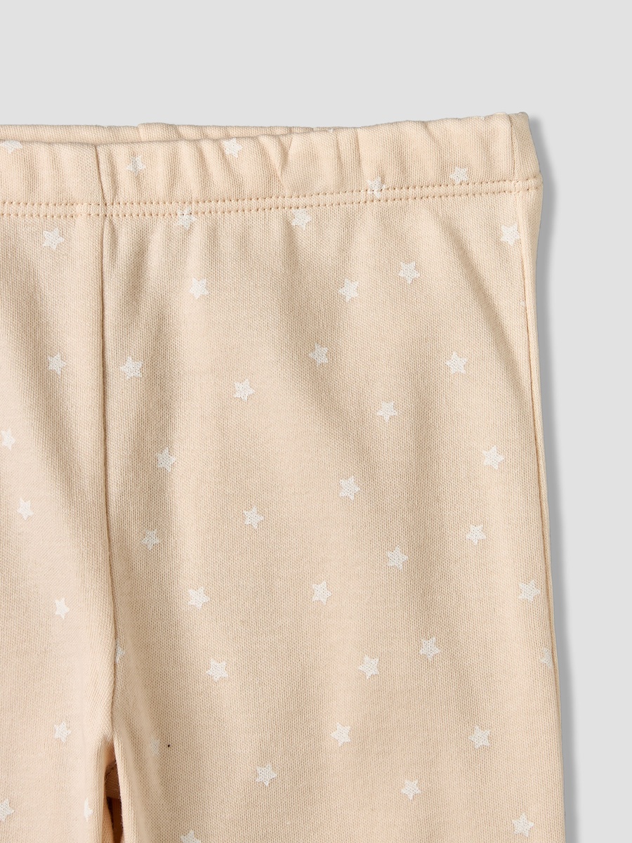 Cotton Round Neck Long Sleeves Pyjama Set with Star Print