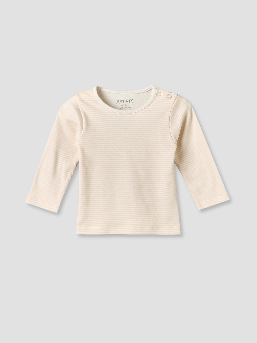 Cotton Round Neck Long Sleeves Pyjama Set with Stripes