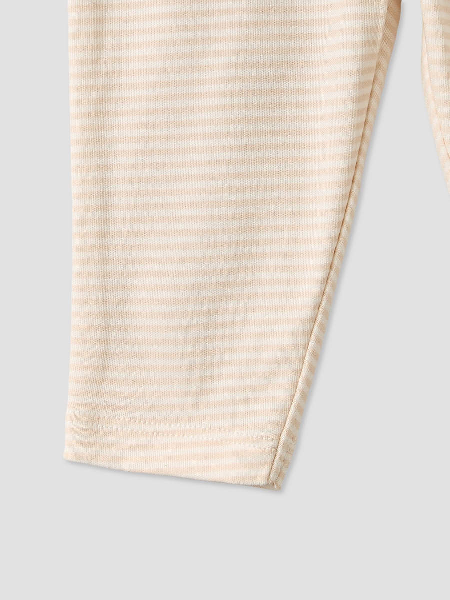 Cotton Round Neck Long Sleeves Pyjama Set with Stripes
