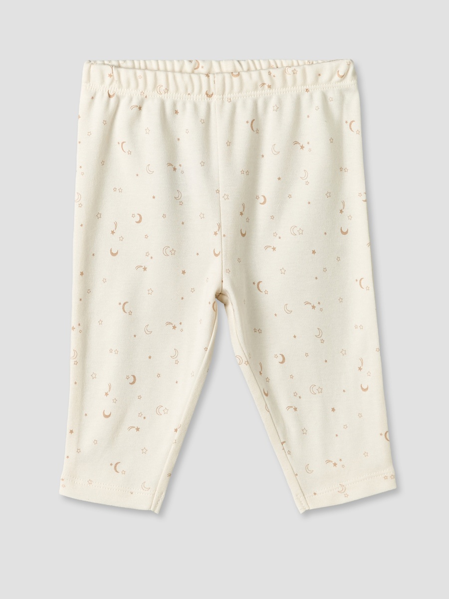 Cotton Round Neck Long Sleeves Pyjama Set with Celestial Print