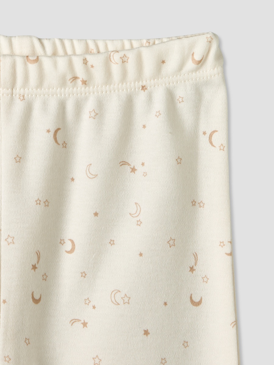 Cotton Round Neck Long Sleeves Pyjama Set with Celestial Print