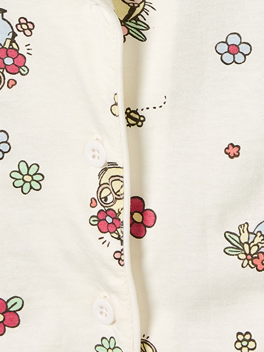 Cotton Collared Short Sleeves Pyjama Set with Minions Print