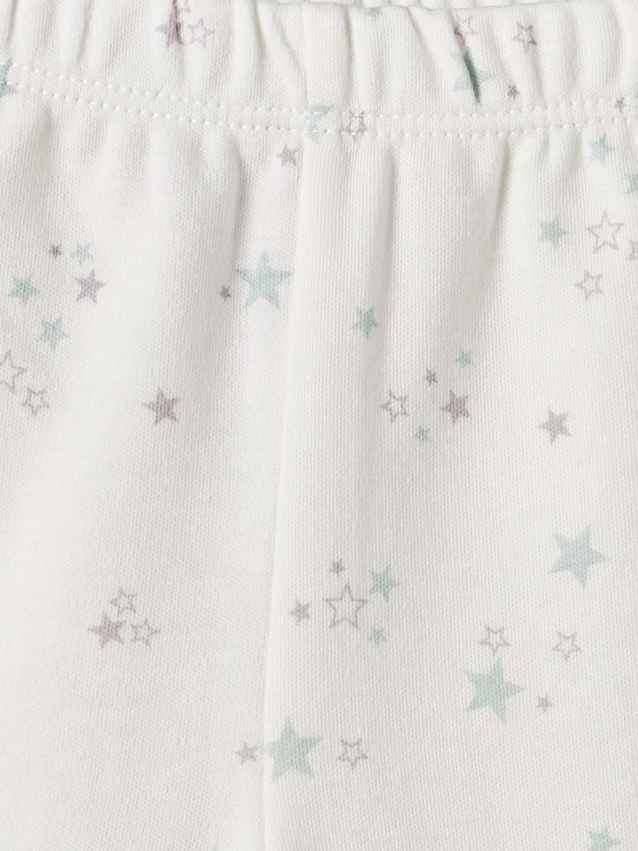 Cotton V Neck Long Sleeves Pyjama Set with Star Print