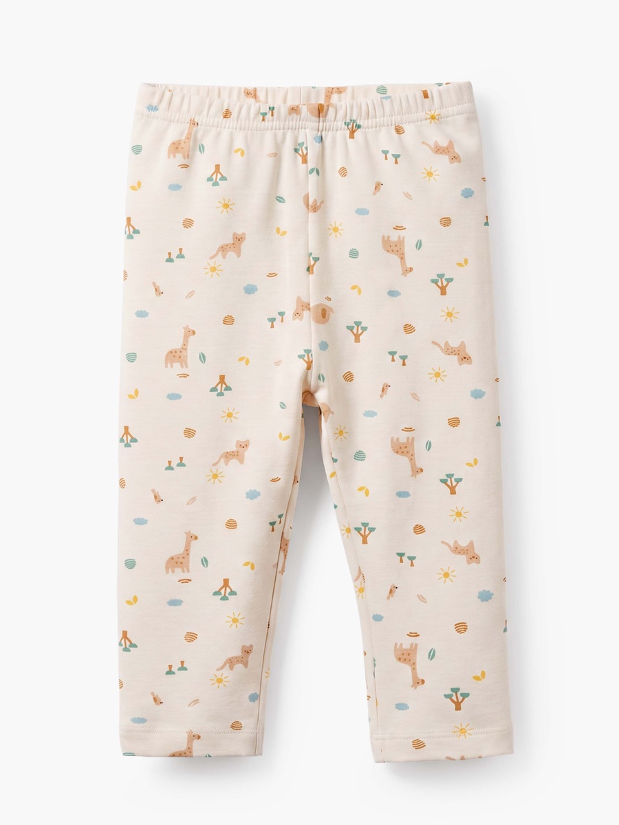 Cotton Collared Long Sleeves Pyjama Set with Safari Print
