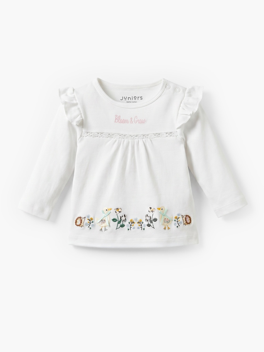 Cotton Round Neck Long Sleeves Pyjama Set with Floral Print