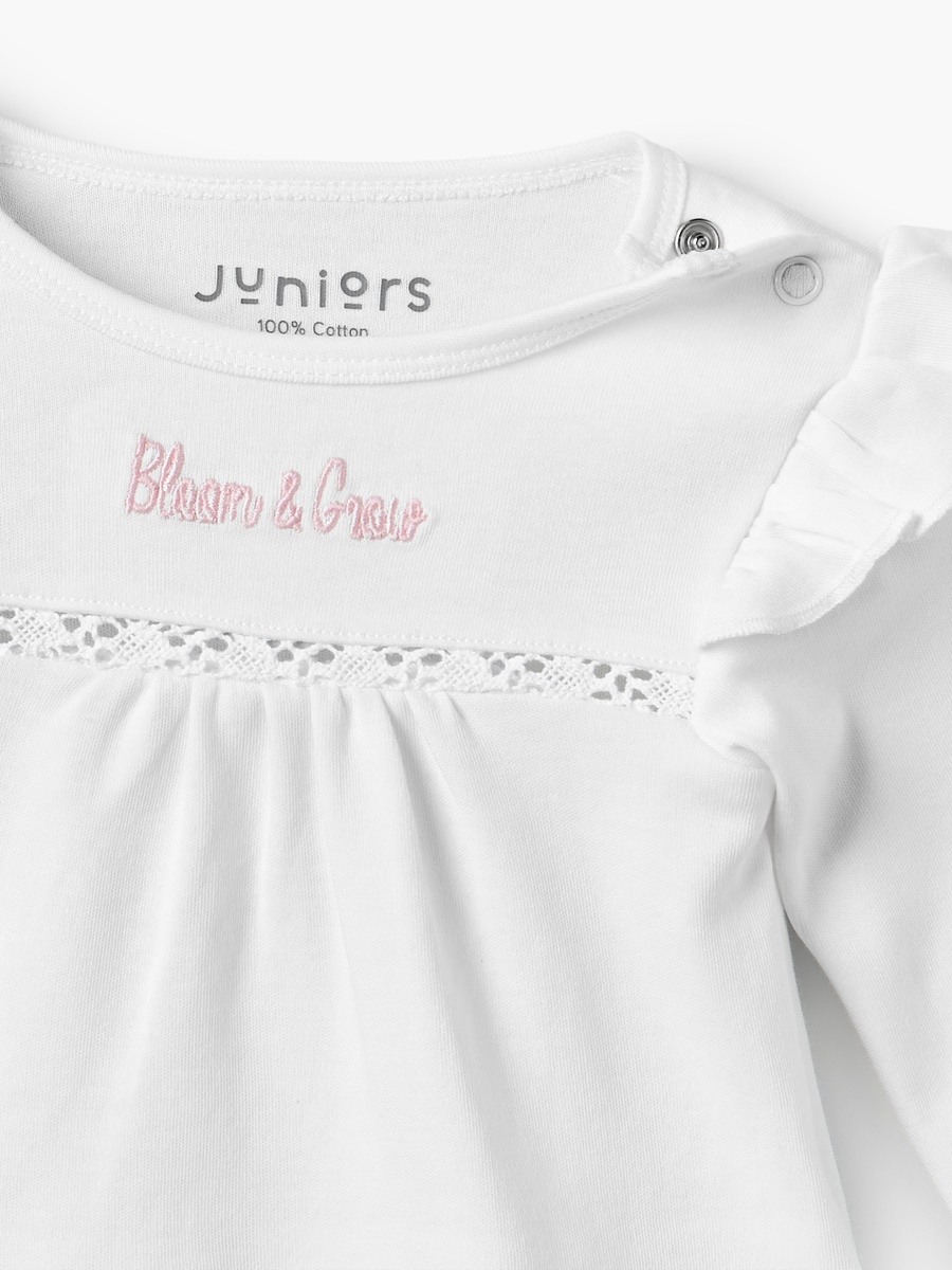 Cotton Round Neck Long Sleeves Pyjama Set with Floral Print