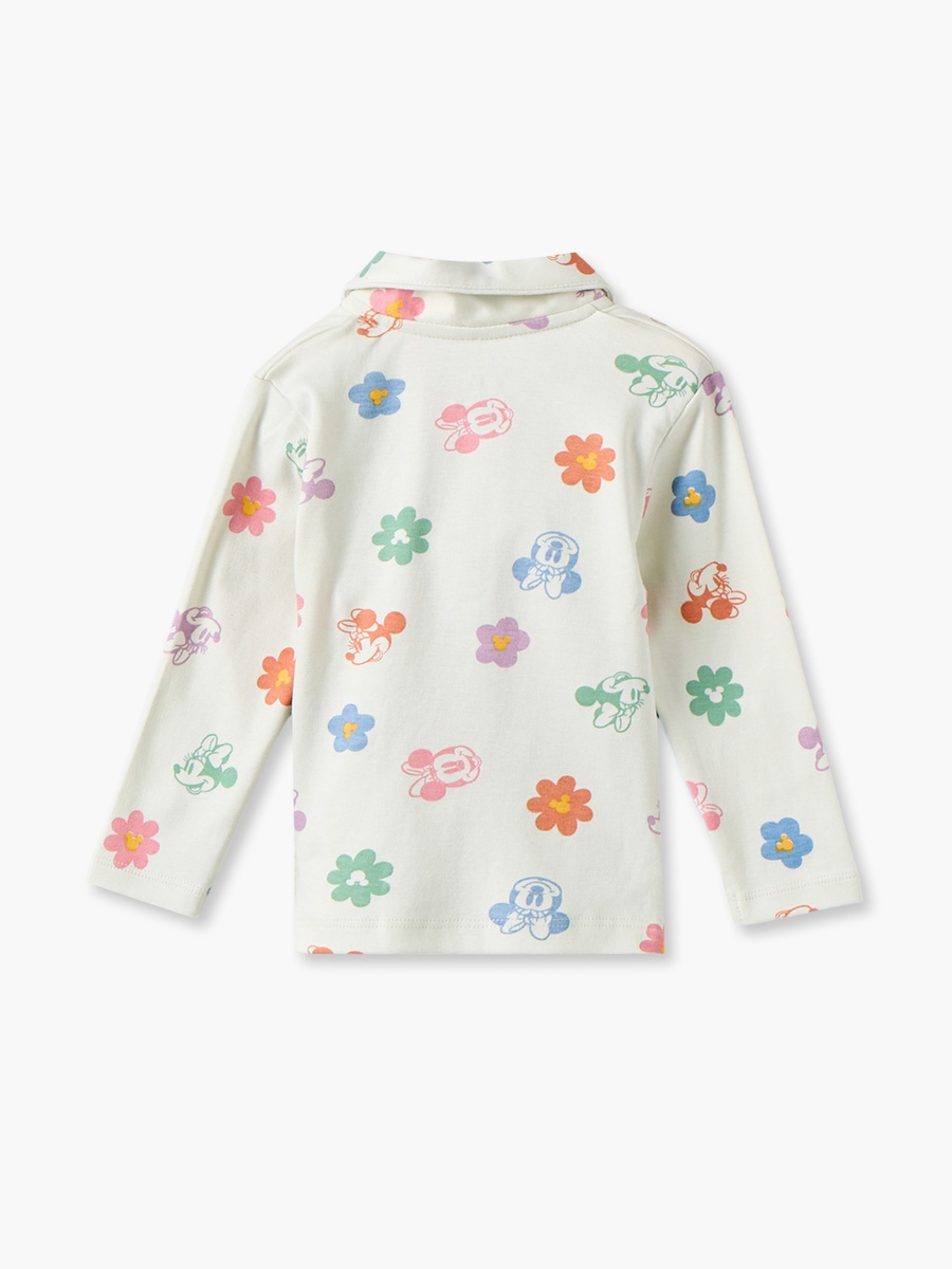 Cotton Collared Long Sleeves Pyjama Set with Minnie Mouse Print