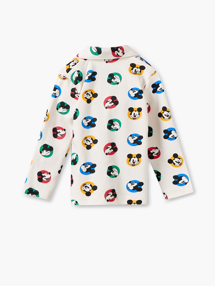 Cotton Collared Long Sleeves Pyjama Set with Mickey Mouse Print