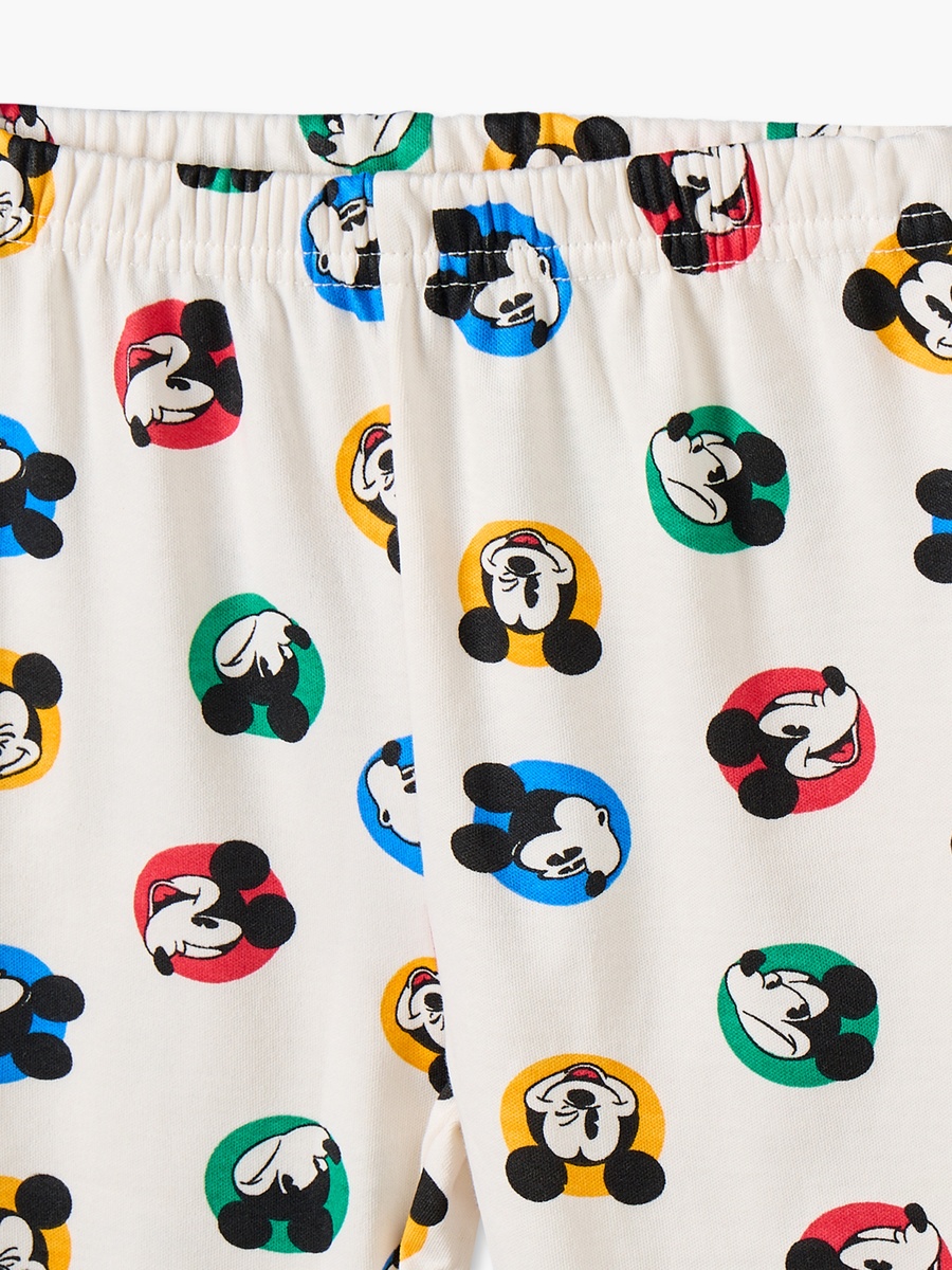 Cotton Collared Long Sleeves Pyjama Set with Mickey Mouse Print