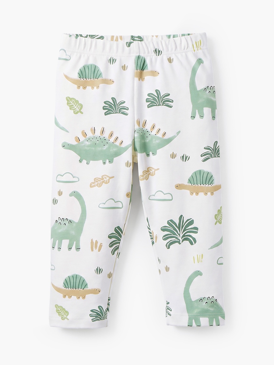 Pack of 2 Cotton Crew Neck Long Sleeves Pyjama Set with Dinosaur Print