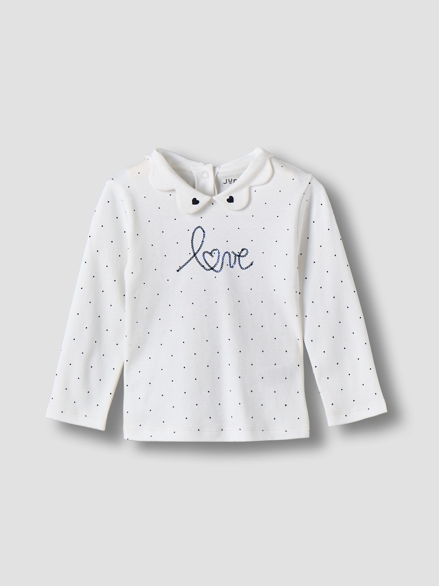 Cotton Collared Long Sleeves Pyjama Set with Embellishments and Print