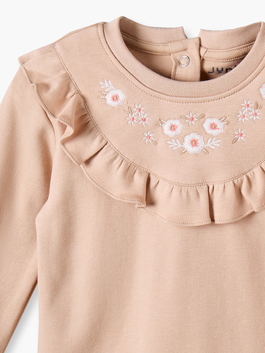 Cotton Crew Neck Long Sleeves Pyjama Set with Floral Print