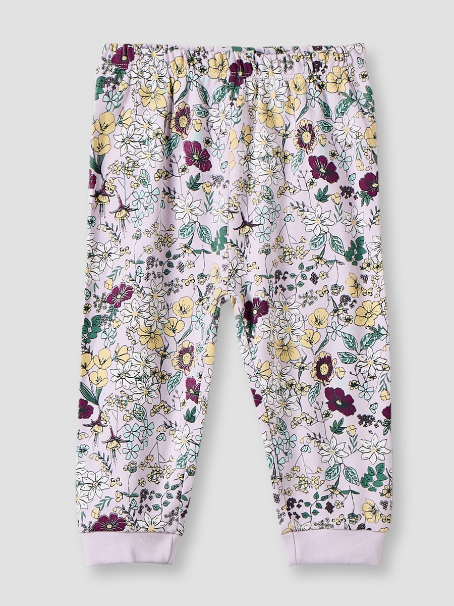 Cotton Crew Neck Long Sleeves Pyjama Set with Floral Print