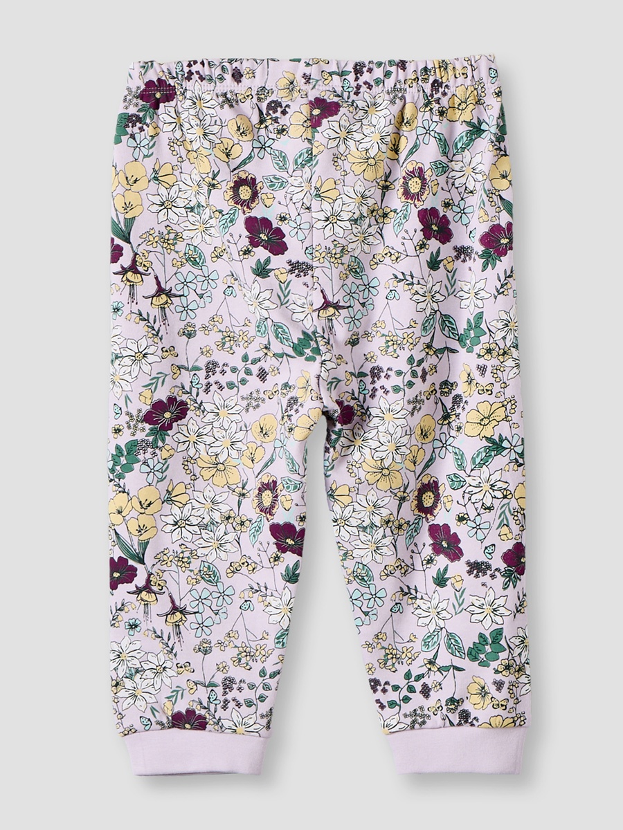Cotton Crew Neck Long Sleeves Pyjama Set with Floral Print
