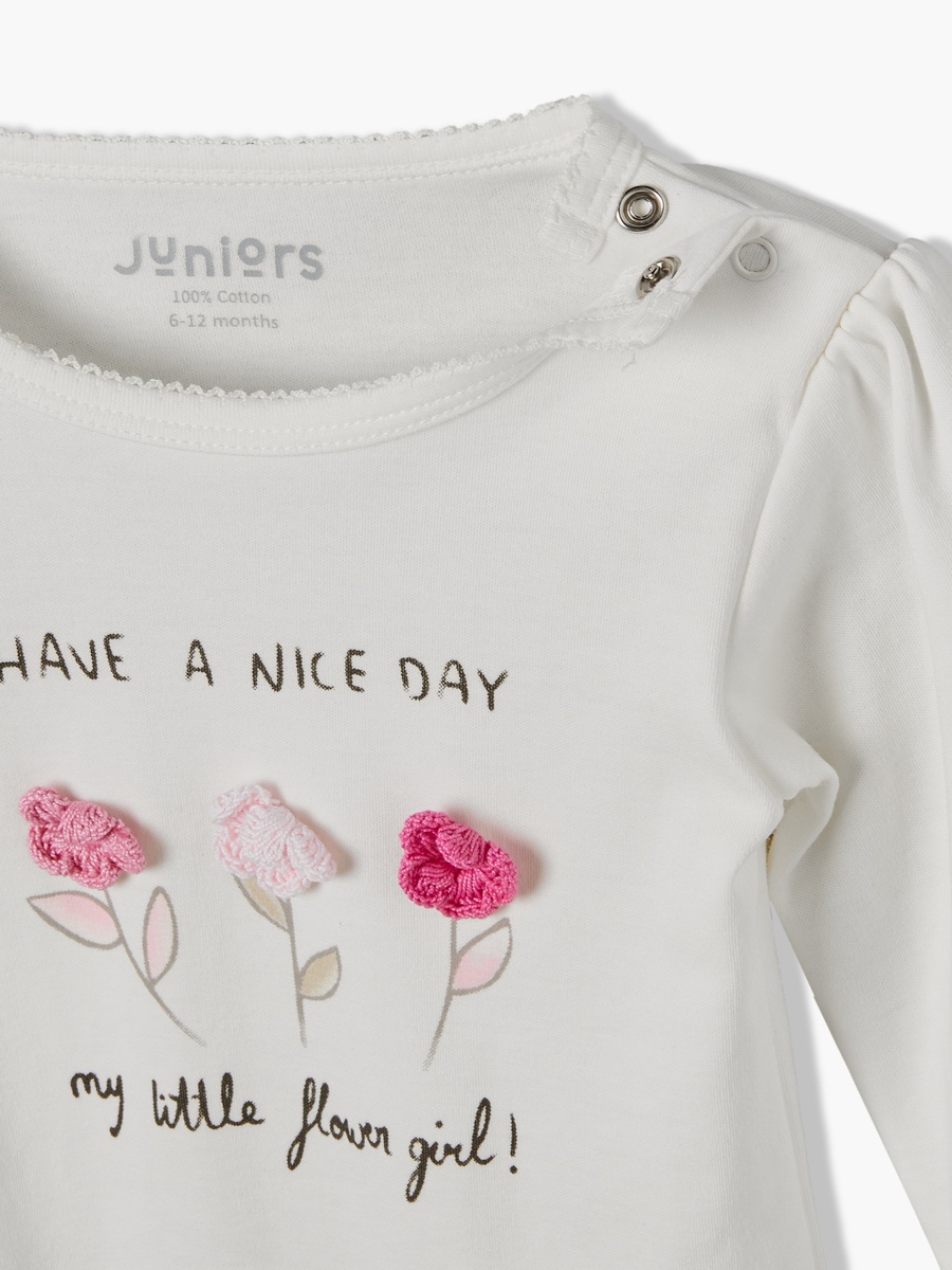 Cotton Crew Neck Long Sleeves Pyjama Set with Floral Print
