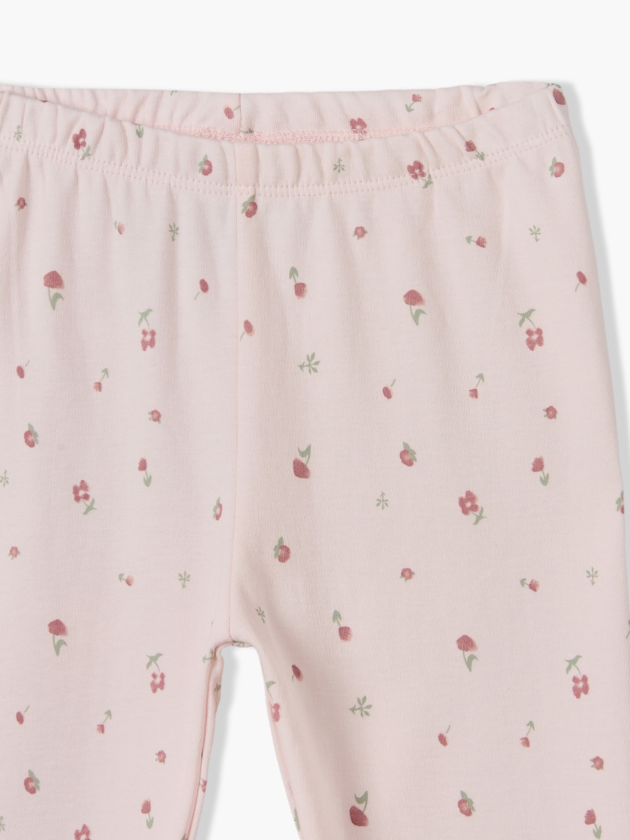Cotton Crew Neck Long Sleeves Pyjama Set with Floral Print