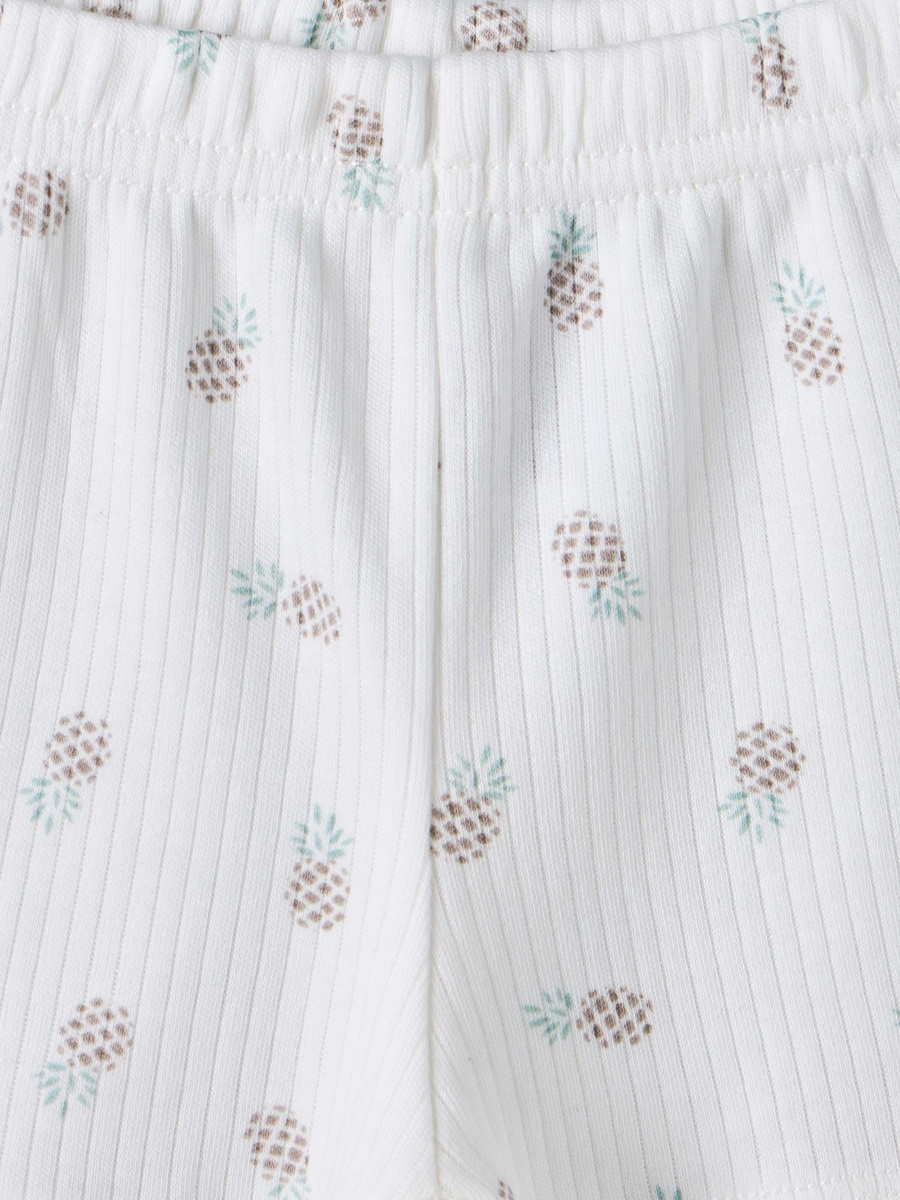 Cotton Collared Short Sleeves Shorts Set with Pineapple Print
