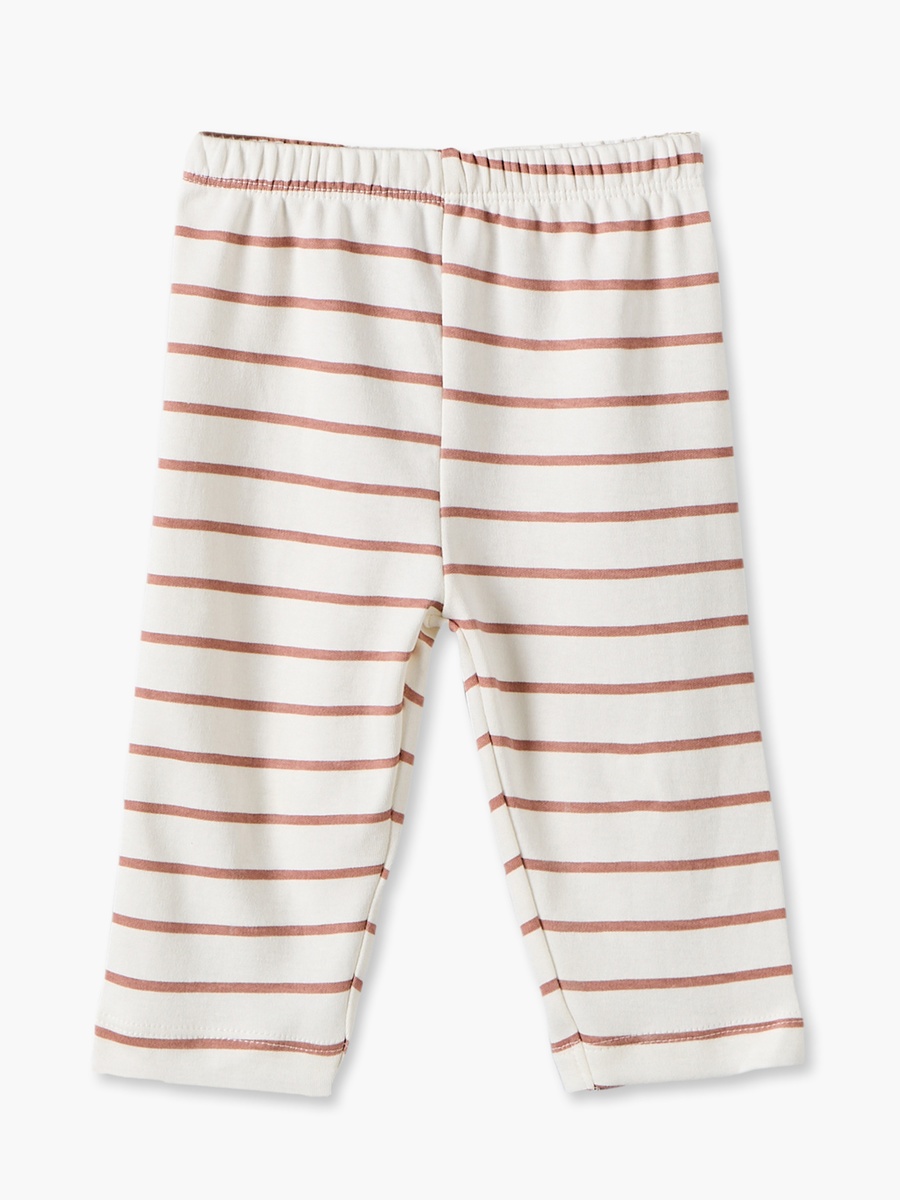 Cotton Crew Neck Long Sleeves Pyjama Set with Teddy Bear Print