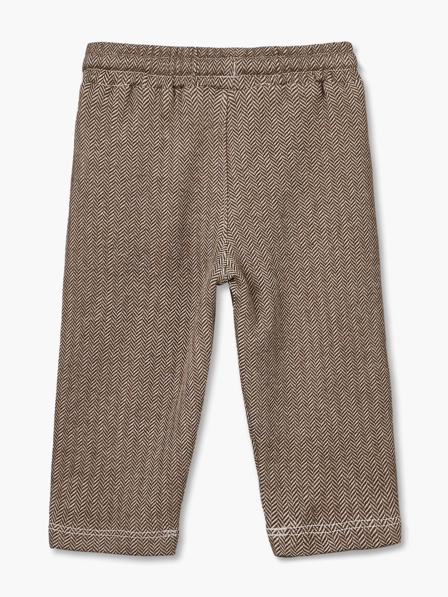Trousers with Textured Design, Drawstring Waistband