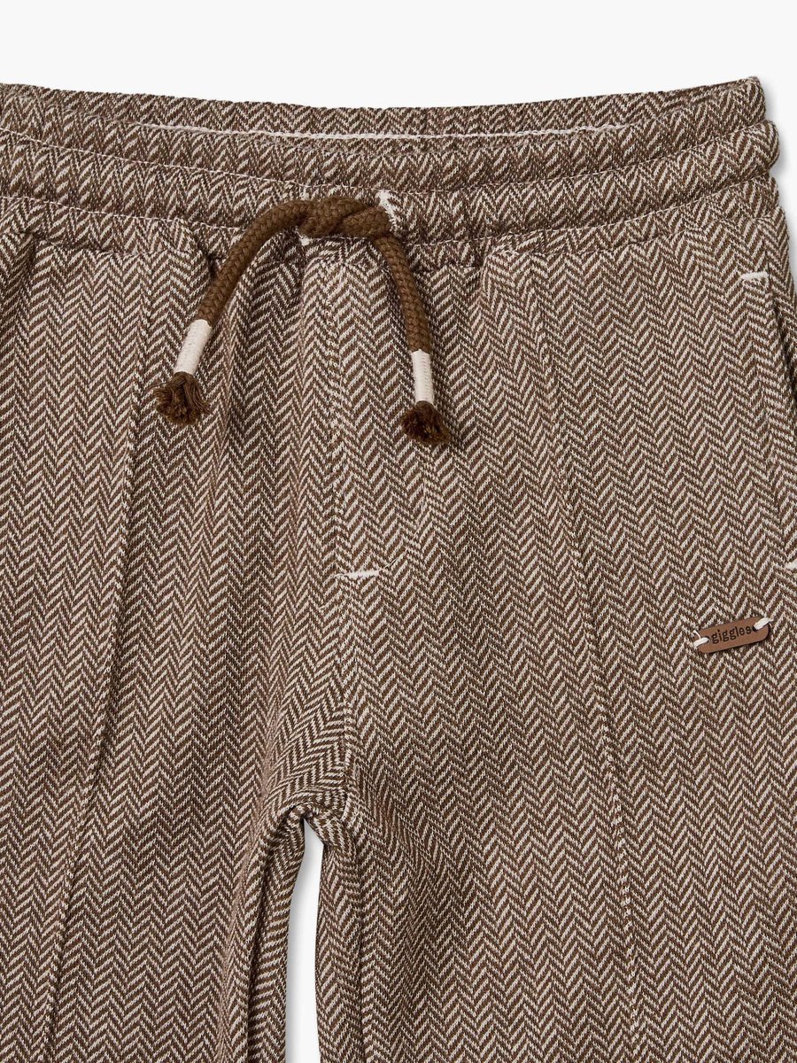 Trousers with Textured Design, Drawstring Waistband
