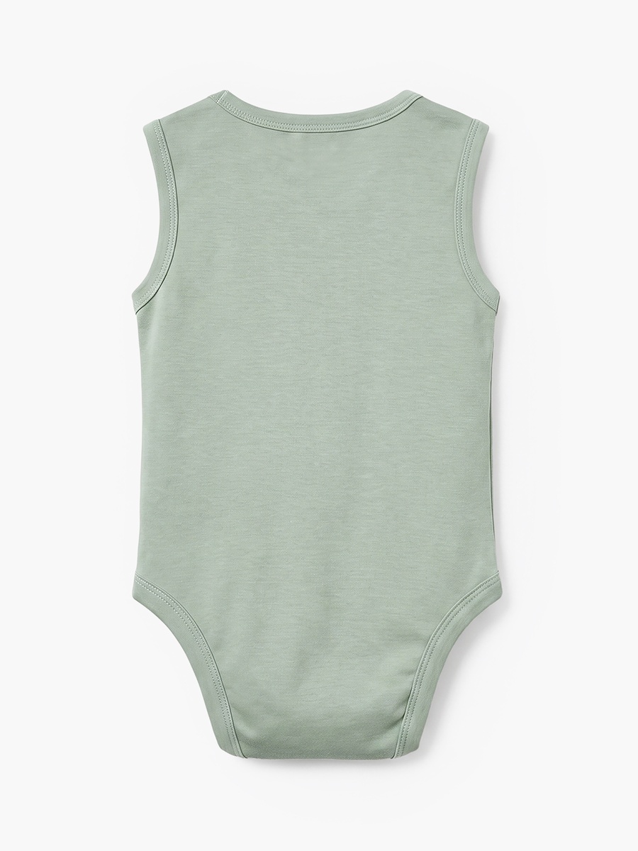 Pack of 3 Round Neck Sleeveless Bodysuit with Dinosaur Print