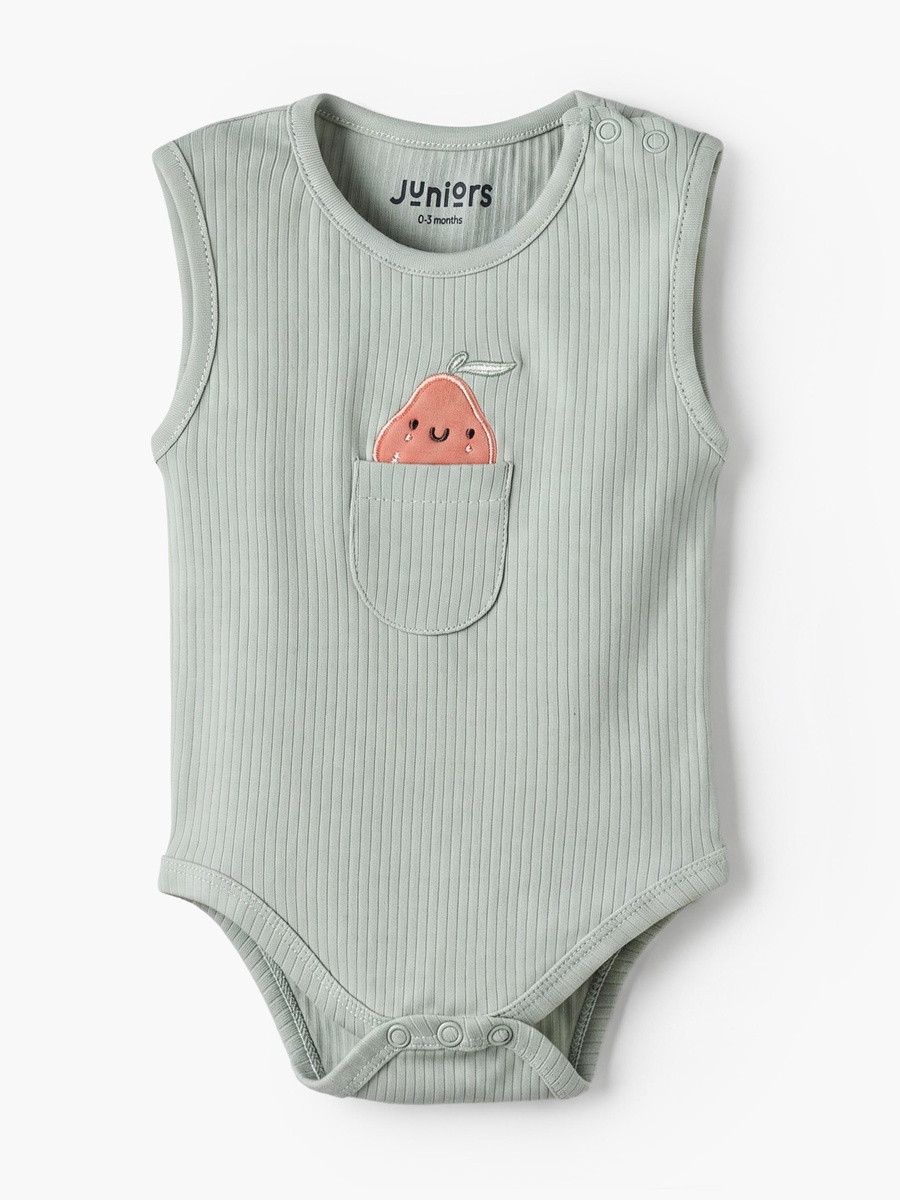 Pack of 2 Crew Neck Sleeveless Bodysuit with Fruit Detail