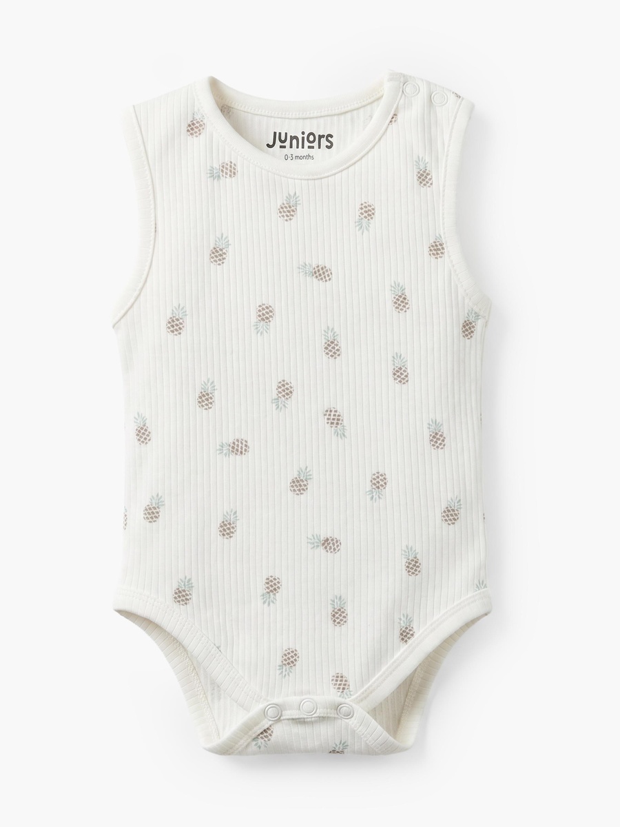 Pack of 2 Crew Neck Sleeveless Bodysuit with Fruit Detail