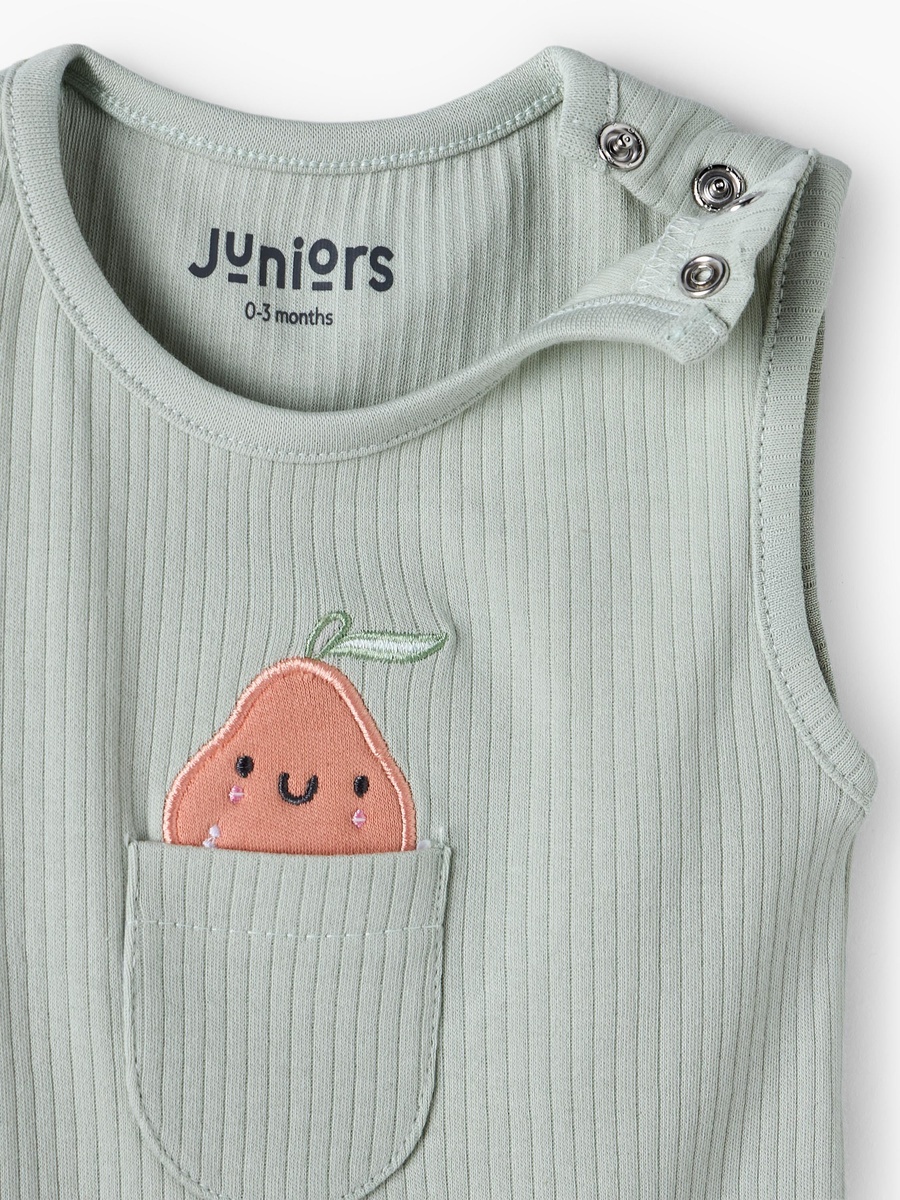 Pack of 2 Crew Neck Sleeveless Bodysuit with Fruit Detail