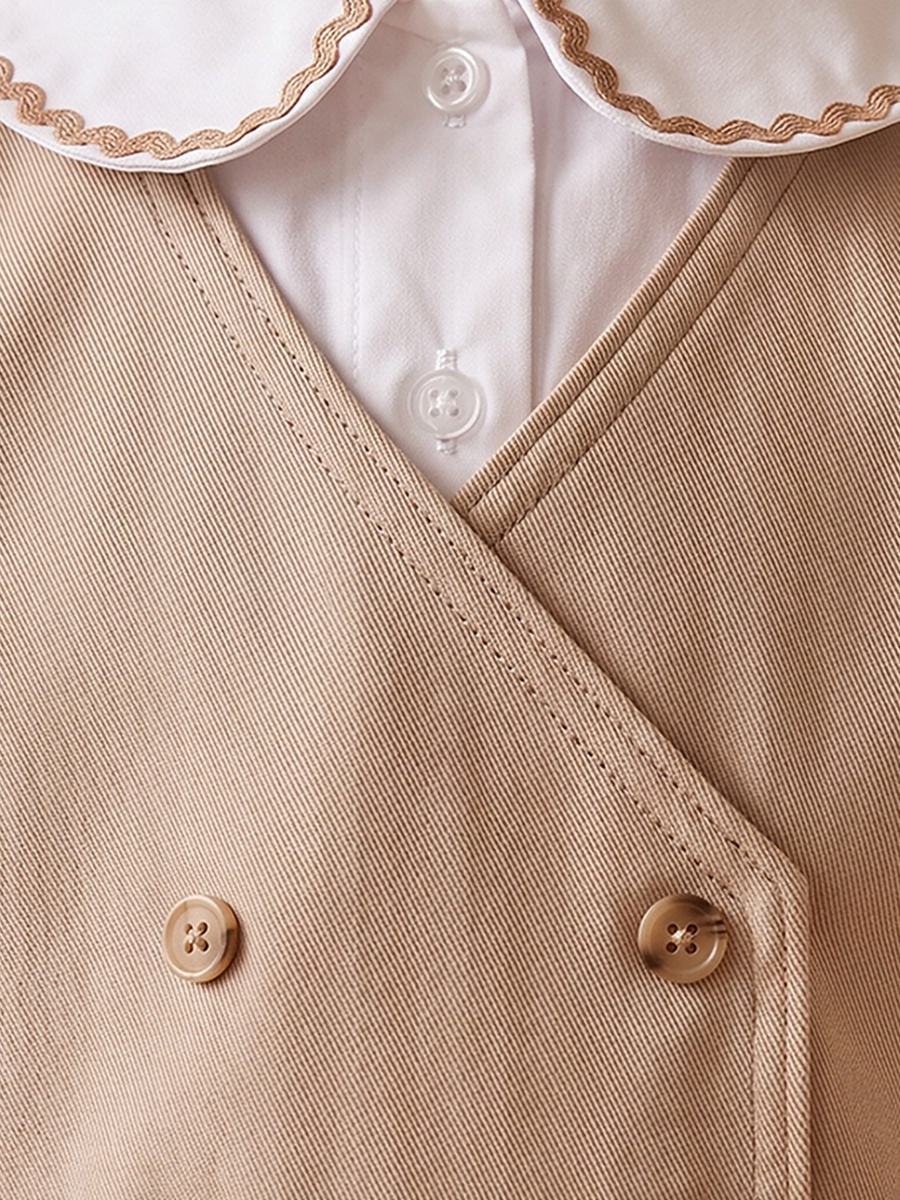 Solid Pinafore Dress with Button Detail