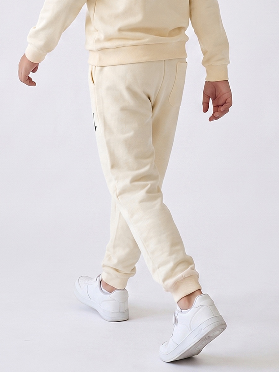 Elasticated Drawstring Waist Joggers with Text Print