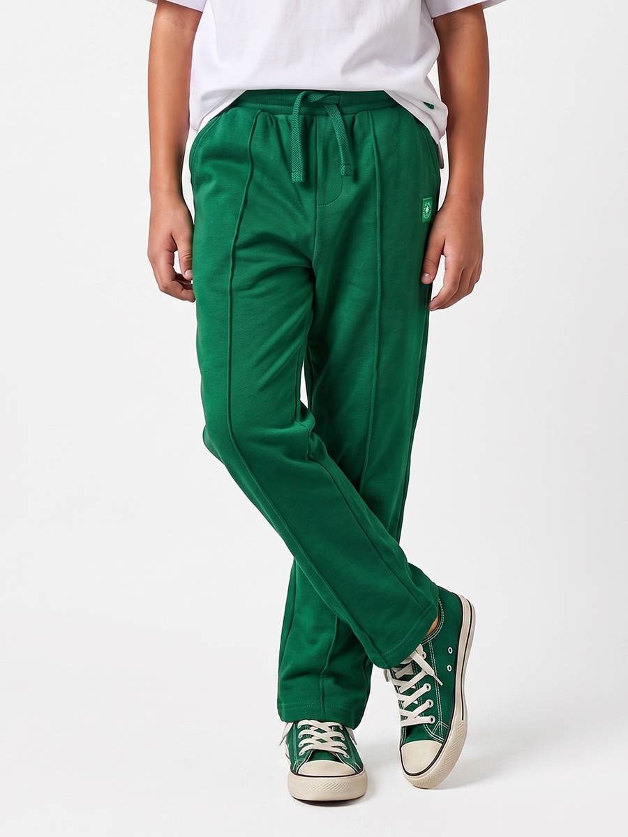 Elasticated Drawstring Waist Track Pants with Pintuck Accent