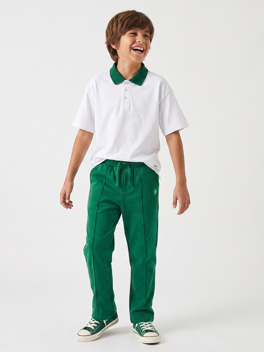 Elasticated Drawstring Waist Track Pants with Pintuck Accent