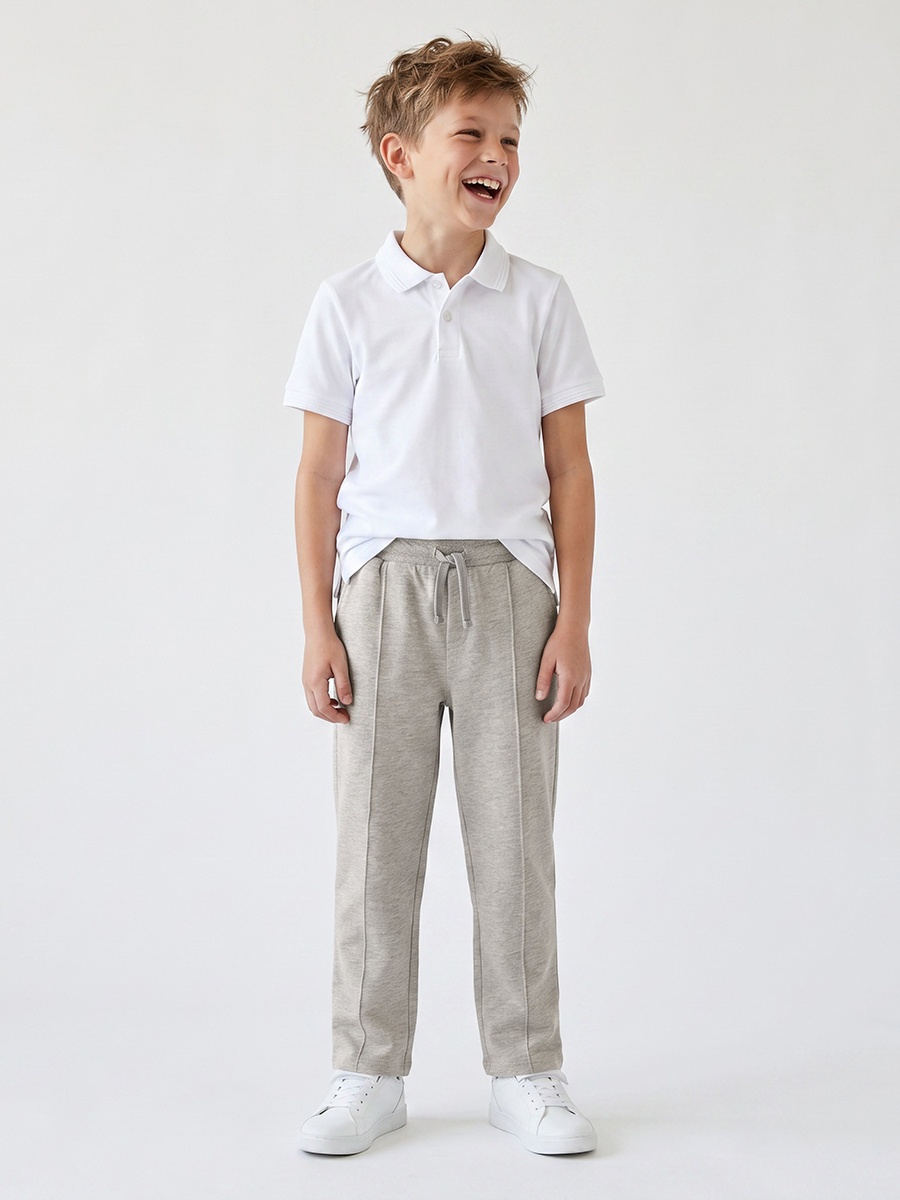 Elasticated Drawstring Waist Track Pants with Panelled Design