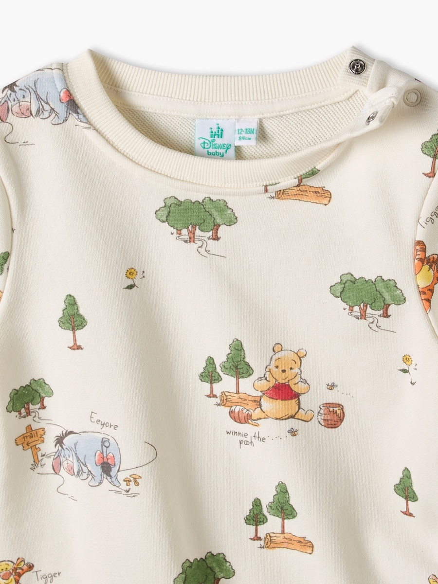 Winnie the Pooh Print Sweatshirt with Long Sleeves