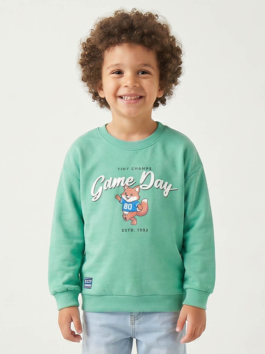 Fox Print Sweatshirt with Long Sleeves