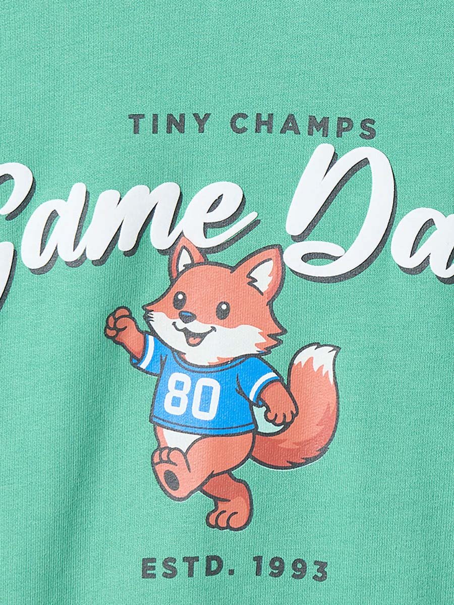 Fox Print Sweatshirt with Long Sleeves