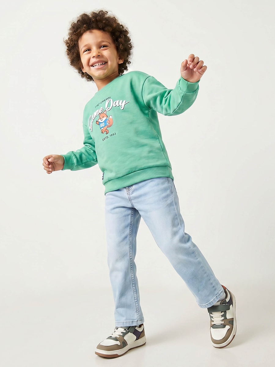 Fox Print Sweatshirt with Long Sleeves
