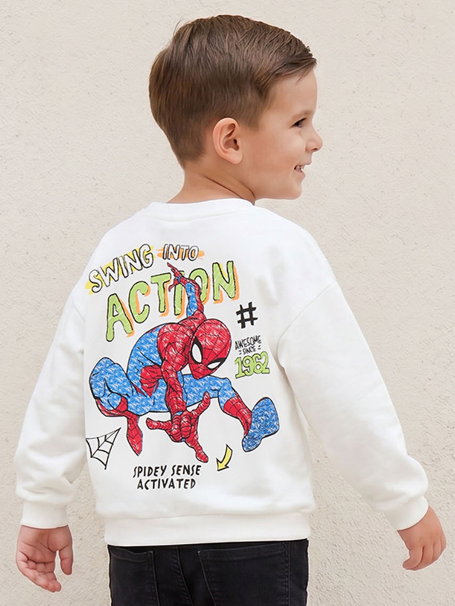 Spider-Man Print Sweatshirt with Long Sleeves