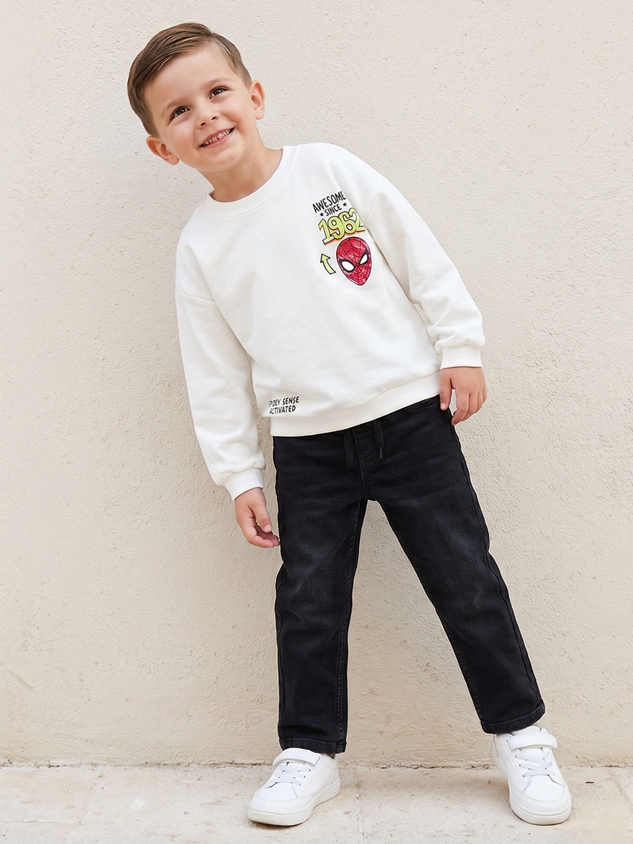 Spider-Man Print Sweatshirt with Long Sleeves