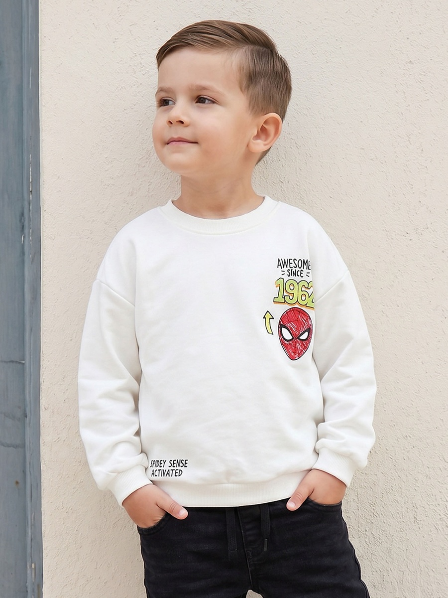 Spider-Man Print Sweatshirt with Long Sleeves
