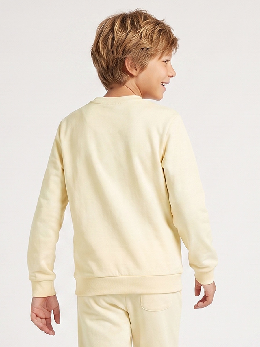 Crew Neck Long Sleeves Sweatshirt with Slogan Print