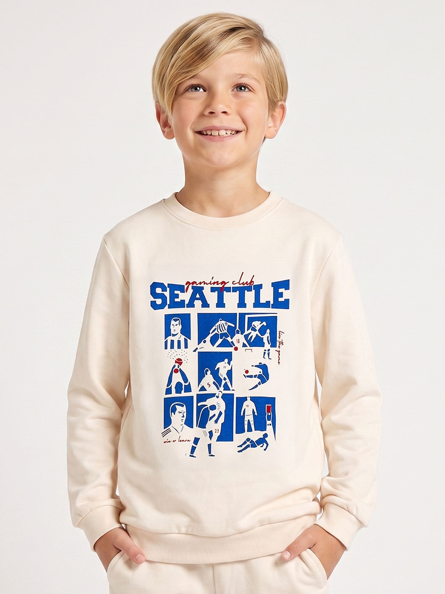Seattle Print Sweatshirt with Long Sleeves