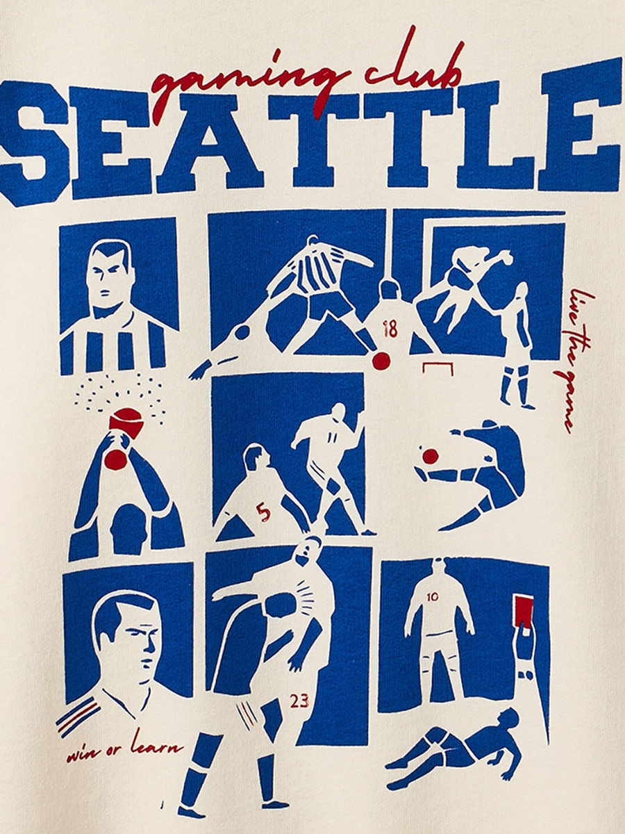Seattle Print Sweatshirt with Long Sleeves