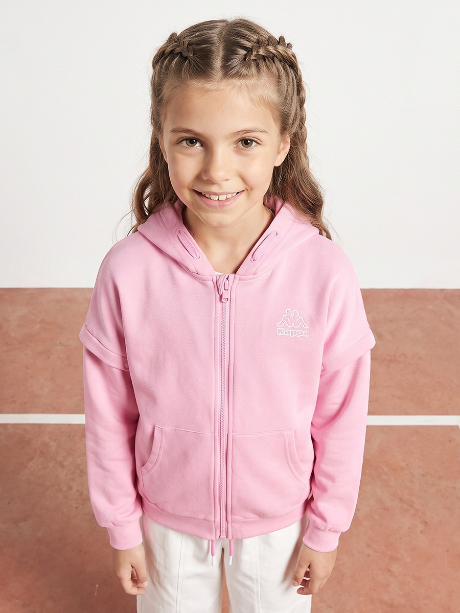 Logo Print Hooded Sweatshirt with Detachable Sleeves