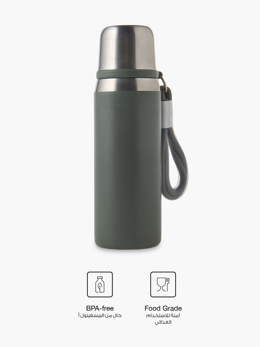 Solid Stainless Steel Thermoflask with Flip Lid - 800 ml