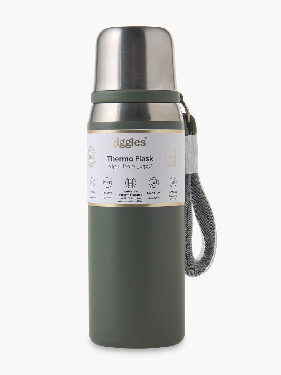Solid Stainless Steel Thermoflask with Flip Lid - 800 ml