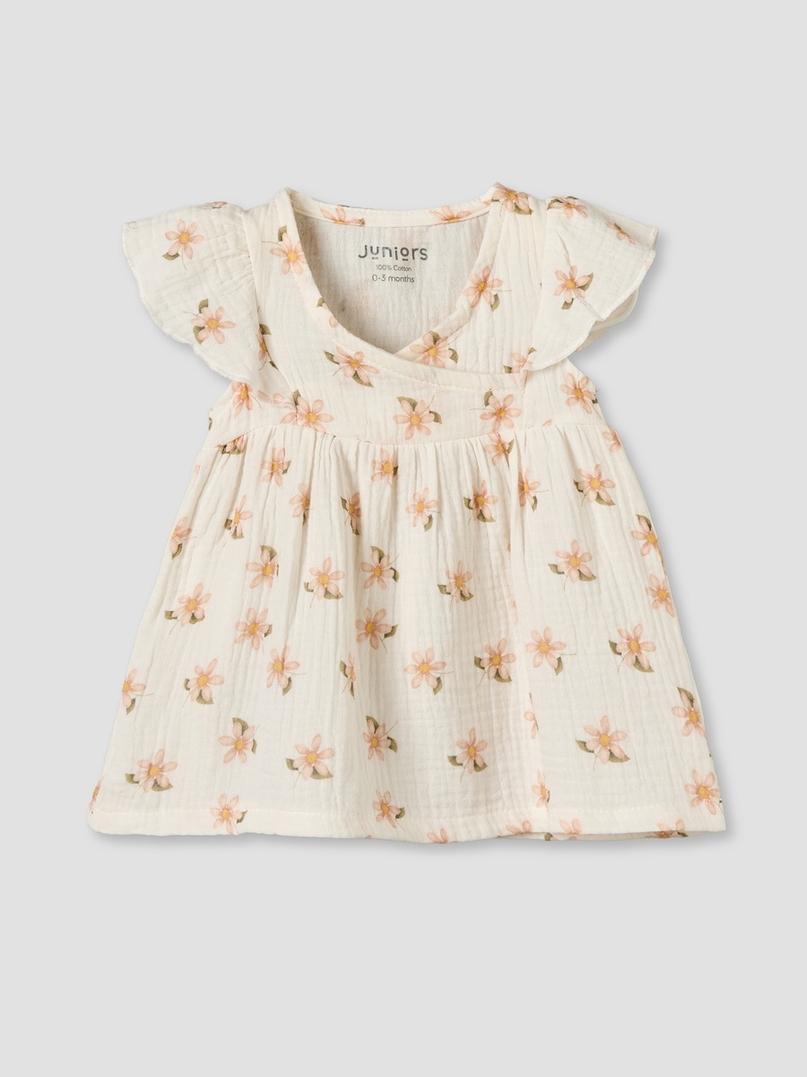 V Neck Short Sleeves A-Line Dress with Bloomers