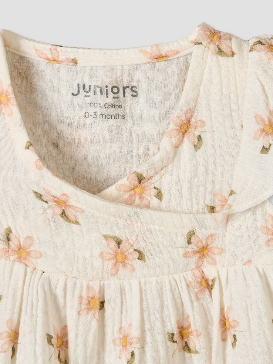 V Neck Short Sleeves A-Line Dress with Bloomers
