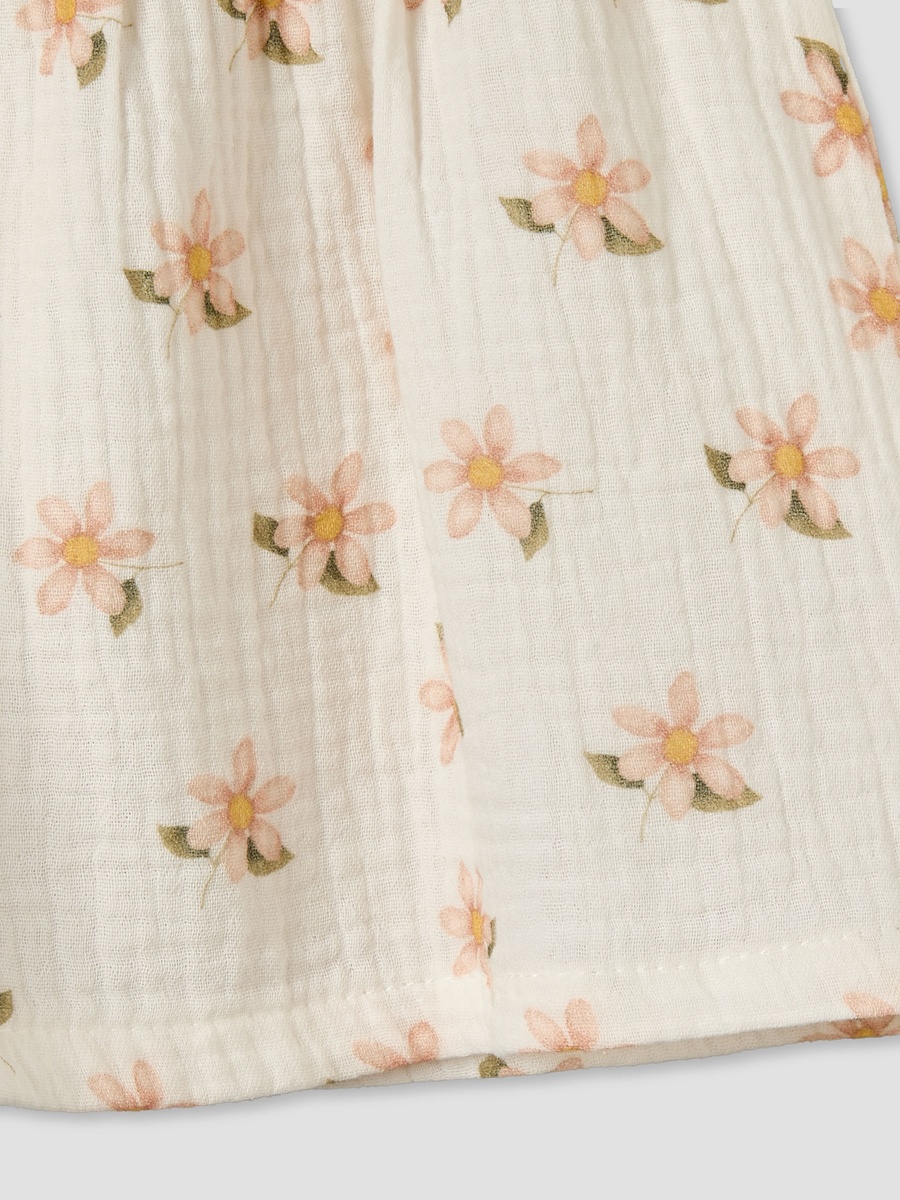 V Neck Short Sleeves A-Line Dress with Bloomers