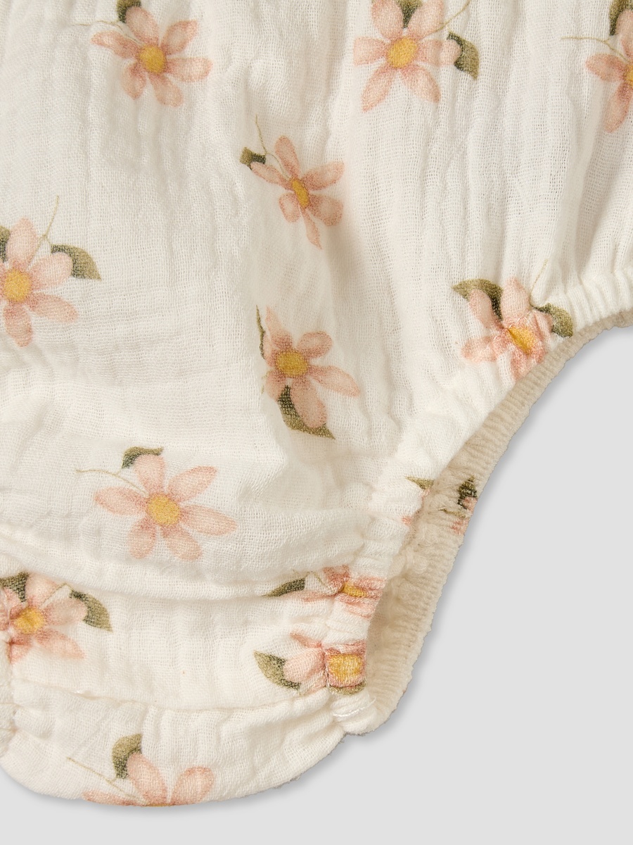 V Neck Short Sleeves A-Line Dress with Bloomers